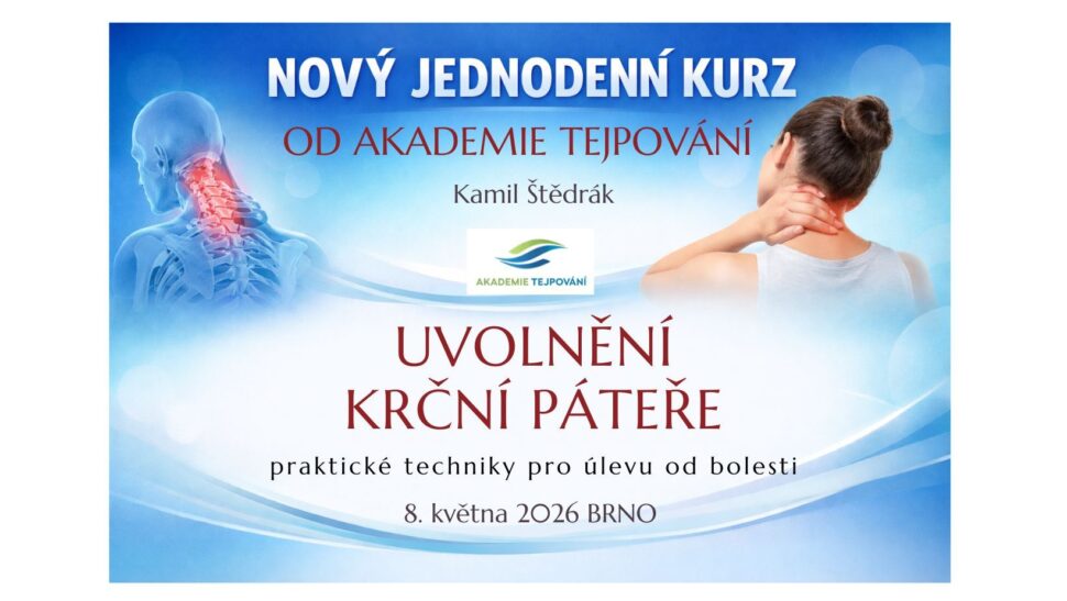 Akademie tejpovani, Kamil Stedrak, bolest krku, Brno, kurz, skola tejpovani