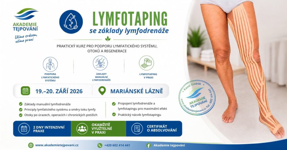 Akademie tejpovani, Kamil Stedrak, Lymfotaping, lymfodrenaz, lymfa, otoky