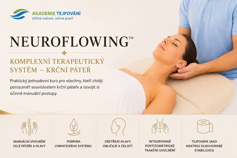 Akademie tejpovani, Kamil Stedrak, NEUROFLOWING, krcni pater, bolest, migrena
