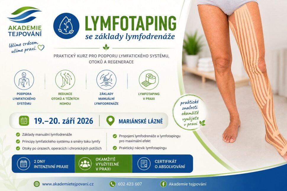 Akademie tejpovani, Kamil Stedrak, lymfa, otoky, Marianske Lazne, skola kurz tejpovani